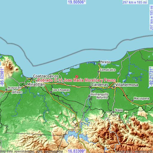 Topographic map of Poblado C-11 José María Morelos y Pavón