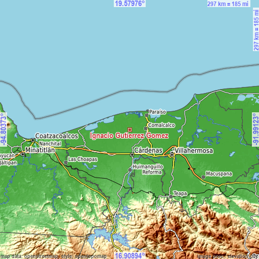Topographic map of Ignacio Gutiérrez Gómez