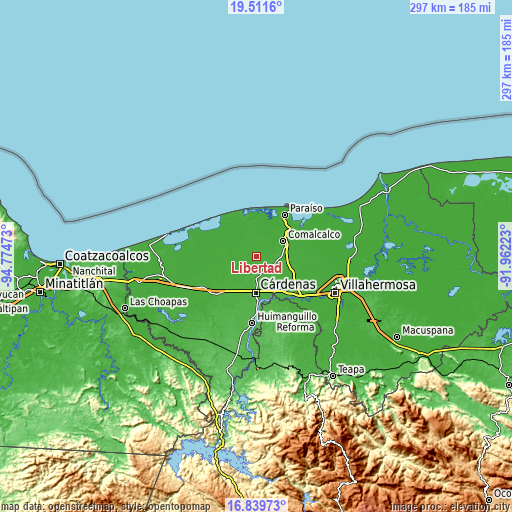 Topographic map of Libertad