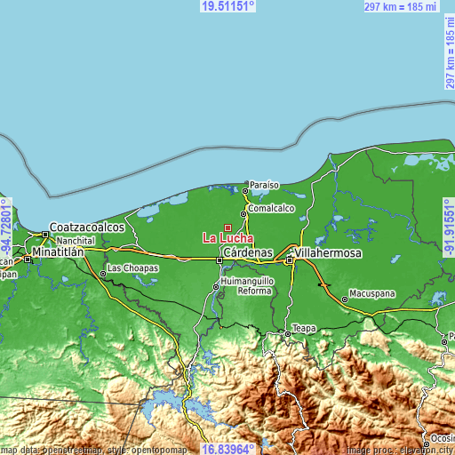 Topographic map of La Lucha