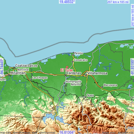 Topographic map of El Tular