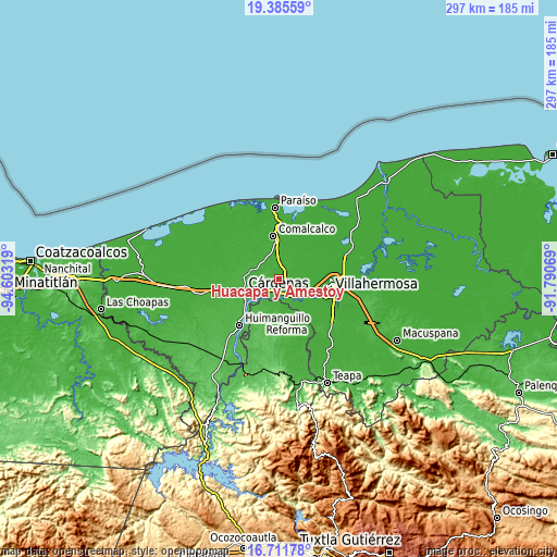 Topographic map of Huacapa y Amestoy