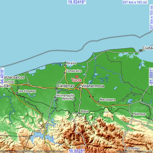 Topographic map of Tucta