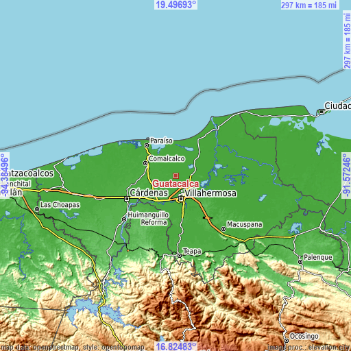 Topographic map of Guatacalca