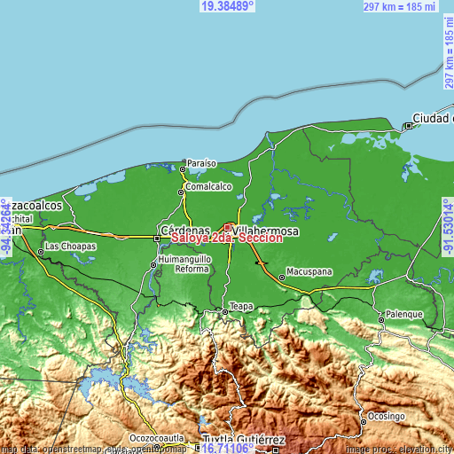 Topographic map of Saloya 2da. Sección