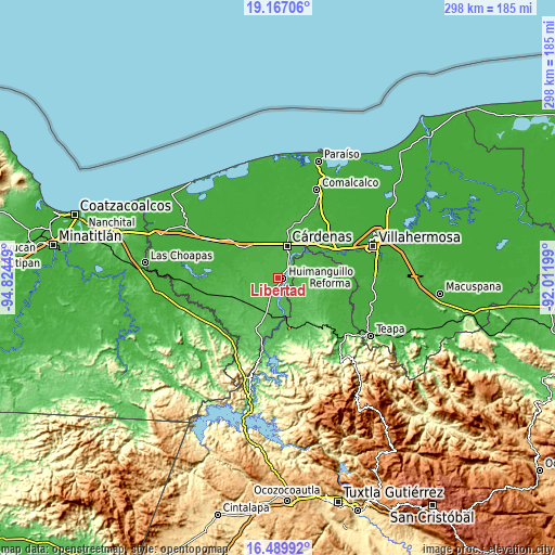 Topographic map of Libertad