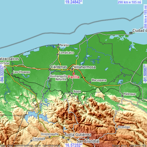 Topographic map of Parilla