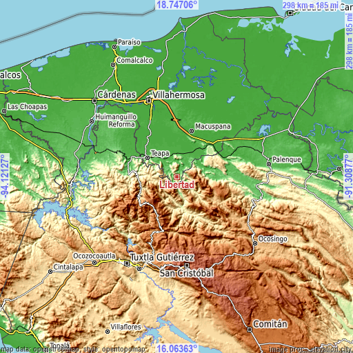 Topographic map of Libertad