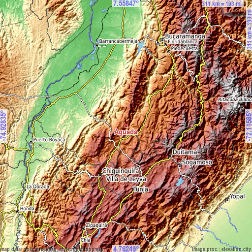 Topographic map of Aguada