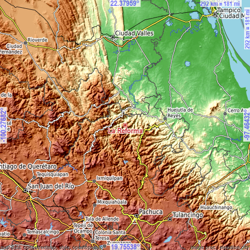 Topographic map of La Reforma