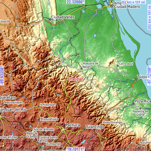 Topographic map of Chatipán