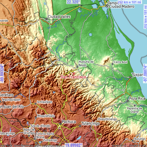 Topographic map of San Francisco