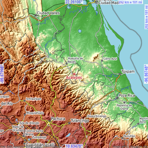 Topographic map of Acatepec