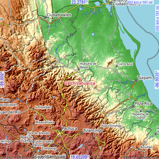 Topographic map of Tlalchiyahualica