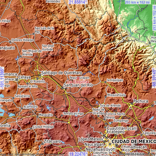 Topographic map of La Esquina