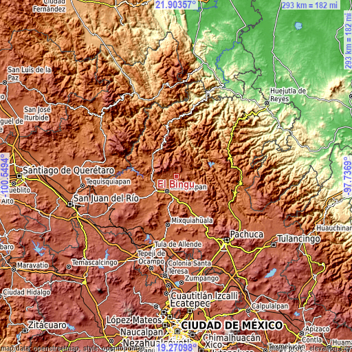 Topographic map of El Bingú