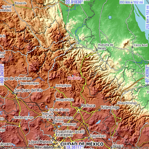 Topographic map of Hualula