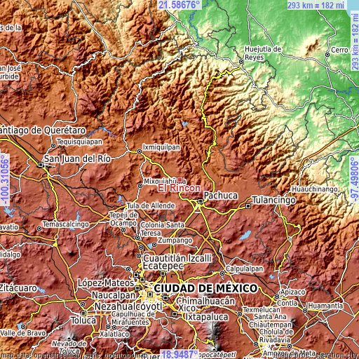 Topographic map of El Rincón