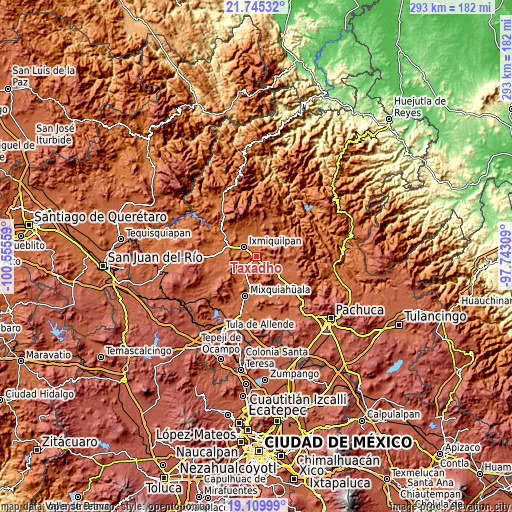 Topographic map of Taxadho