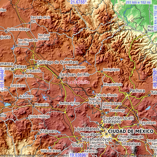 Topographic map of La Sabinita