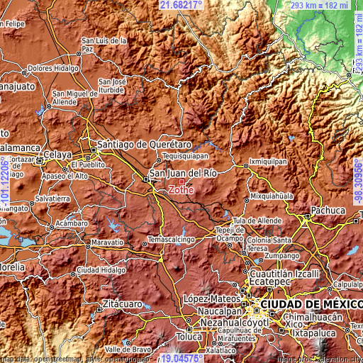 Topographic map of Zothé