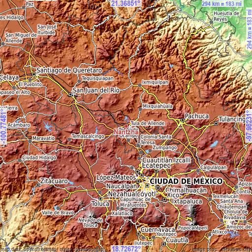 Topographic map of Nantzha