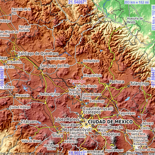 Topographic map of Tenango