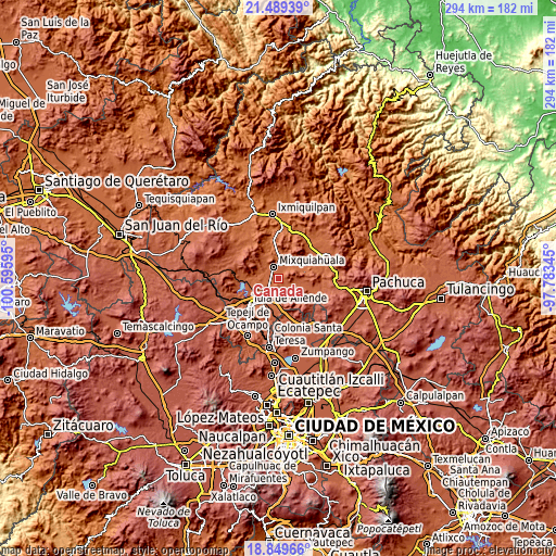 Topographic map of Cañada