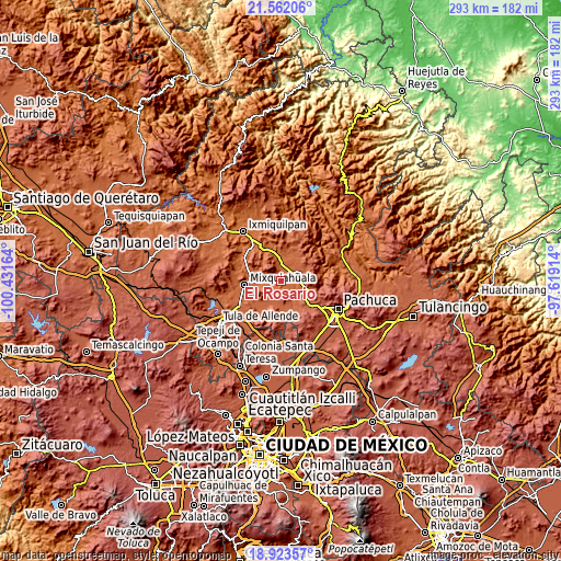 Topographic map of El Rosario