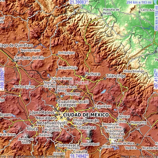 Topographic map of El Huixmí