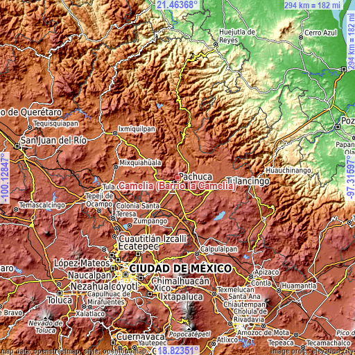 Topographic map of Camelia (Barrio la Camelia)