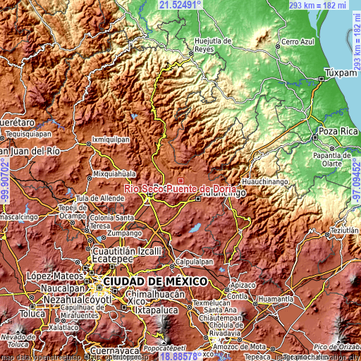 Topographic map of Río Seco Puente de Doria