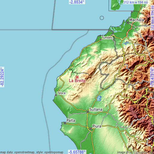 Topographic map of La Breita