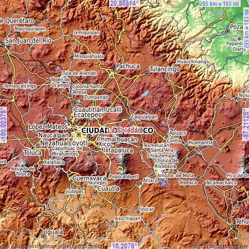 Topographic map of La Soledad