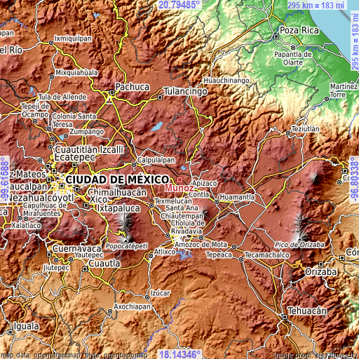 Topographic map of Muñoz