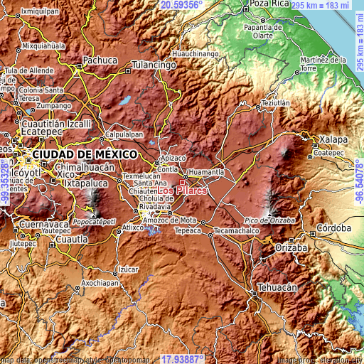 Topographic map of Los Pilares