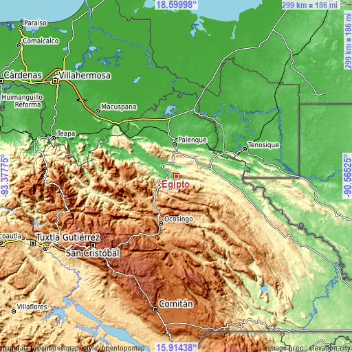 Topographic map of Egipto