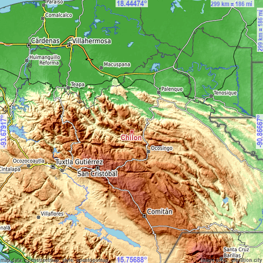 Topographic map of Chilón