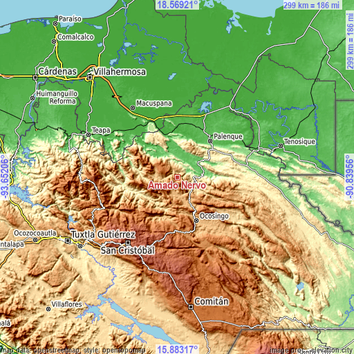 Topographic map of Amado Nervo