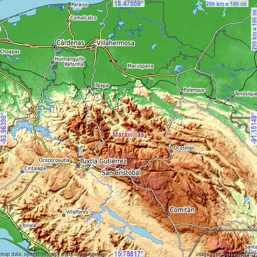 Topographic map of Maravillas