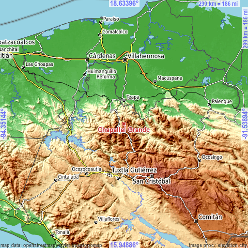 Topographic map of Chapallal Grande