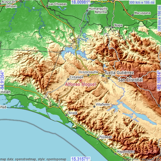 Topographic map of Alfonso Moguel