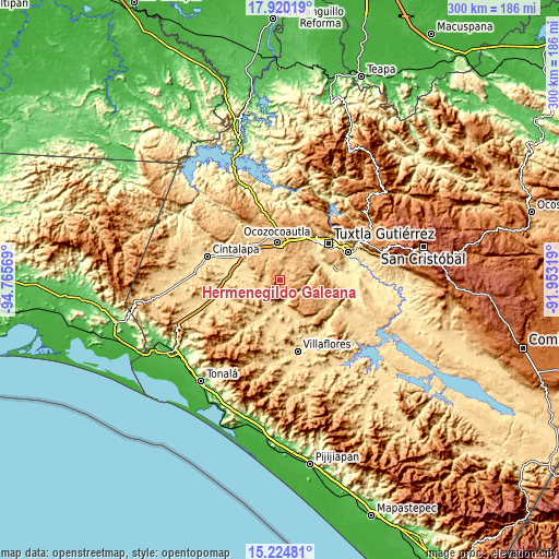 Topographic map of Hermenegildo Galeana