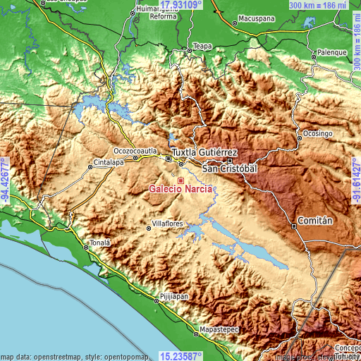 Topographic map of Galecio Narcia