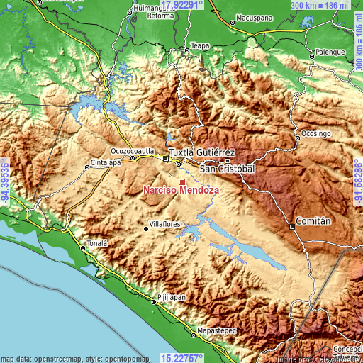 Topographic map of Narciso Mendoza