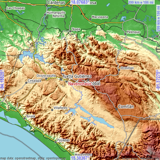 Topographic map of Navenchauc