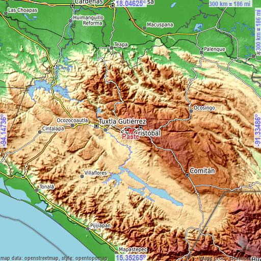 Topographic map of Pasté