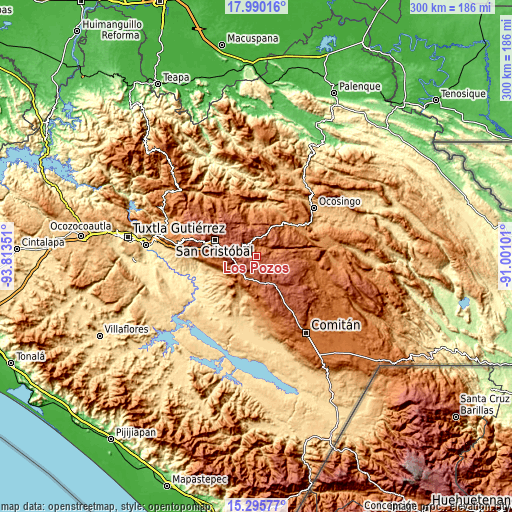 Topographic map of Los Pozos