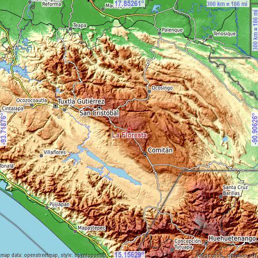 Topographic map of La Floresta