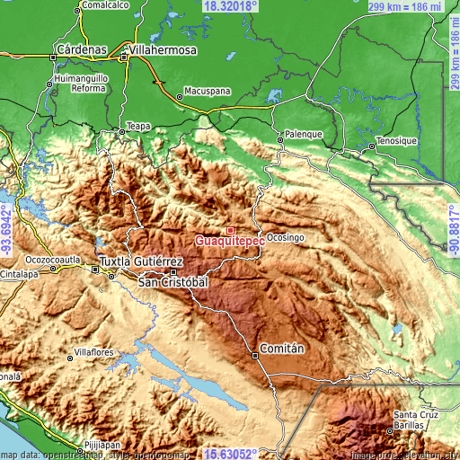 Topographic map of Guaquitepec